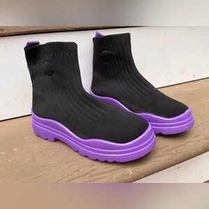 Funky purple y2k sock boots